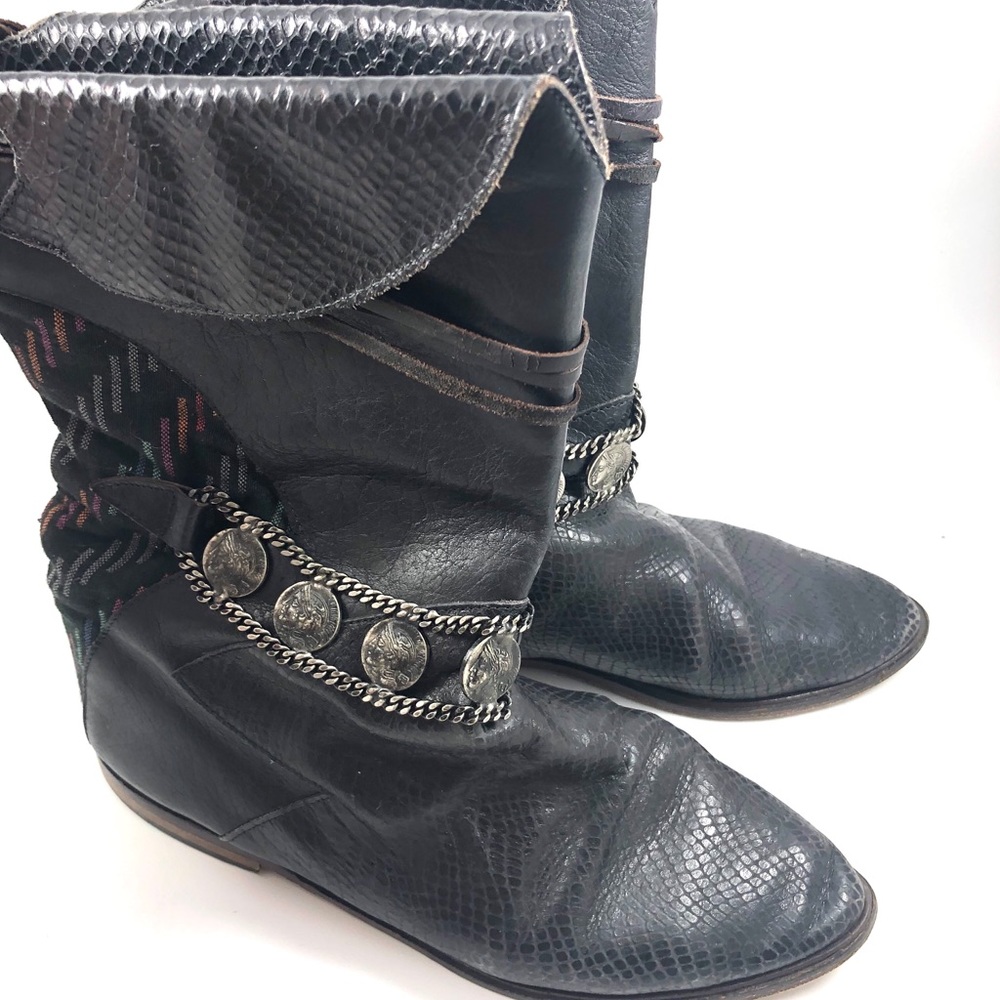 Vero Cuoio Italian Boots Womens Size 10 Black